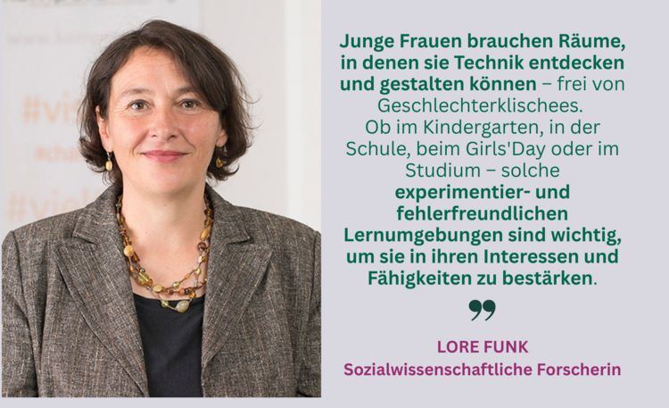 Porträt und Zitat von Lore Funk